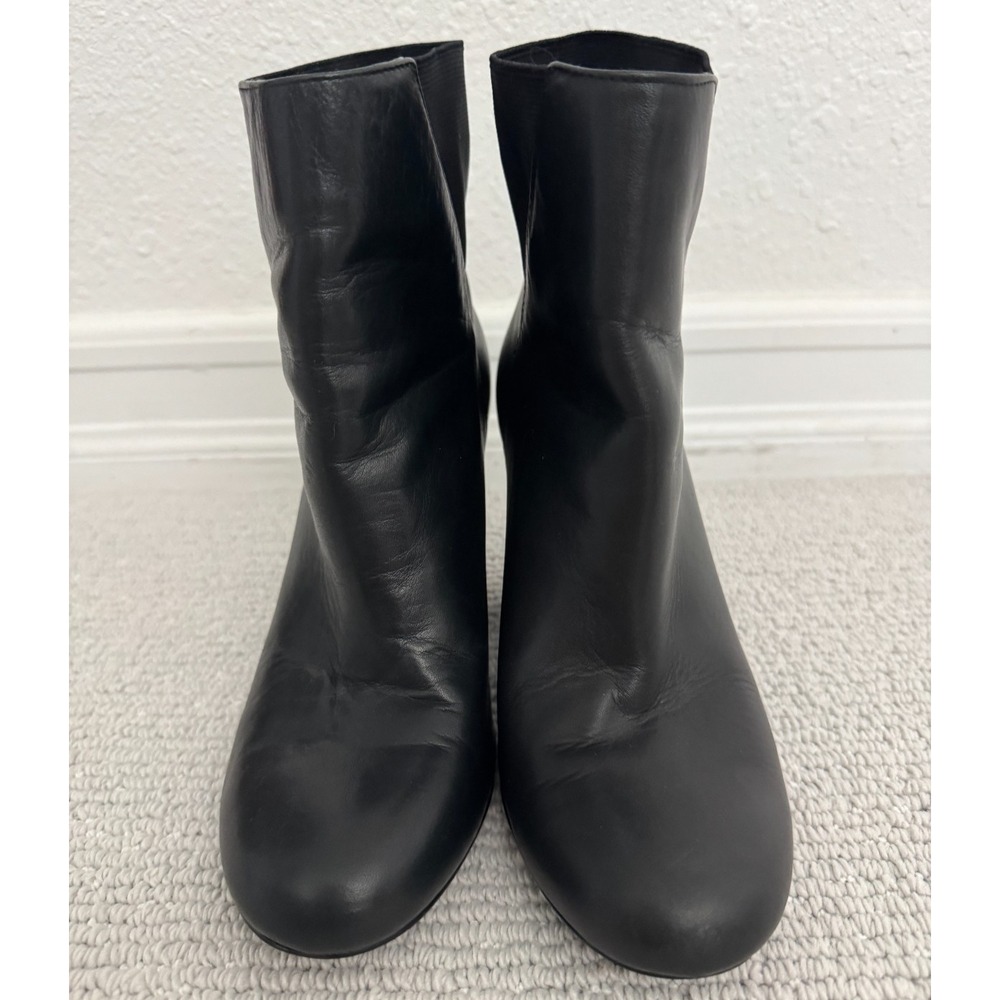 BCBG Generation Black Slip On Elastic Heeled Ankle Block Heel Booties Shoes, 8